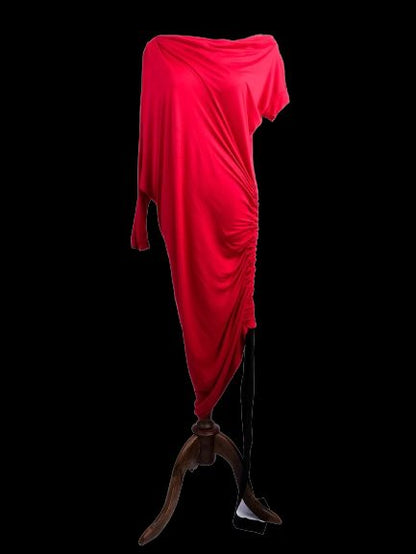 Excellent Gianfranco Ferr� Draped Red Dress Size L Viscose