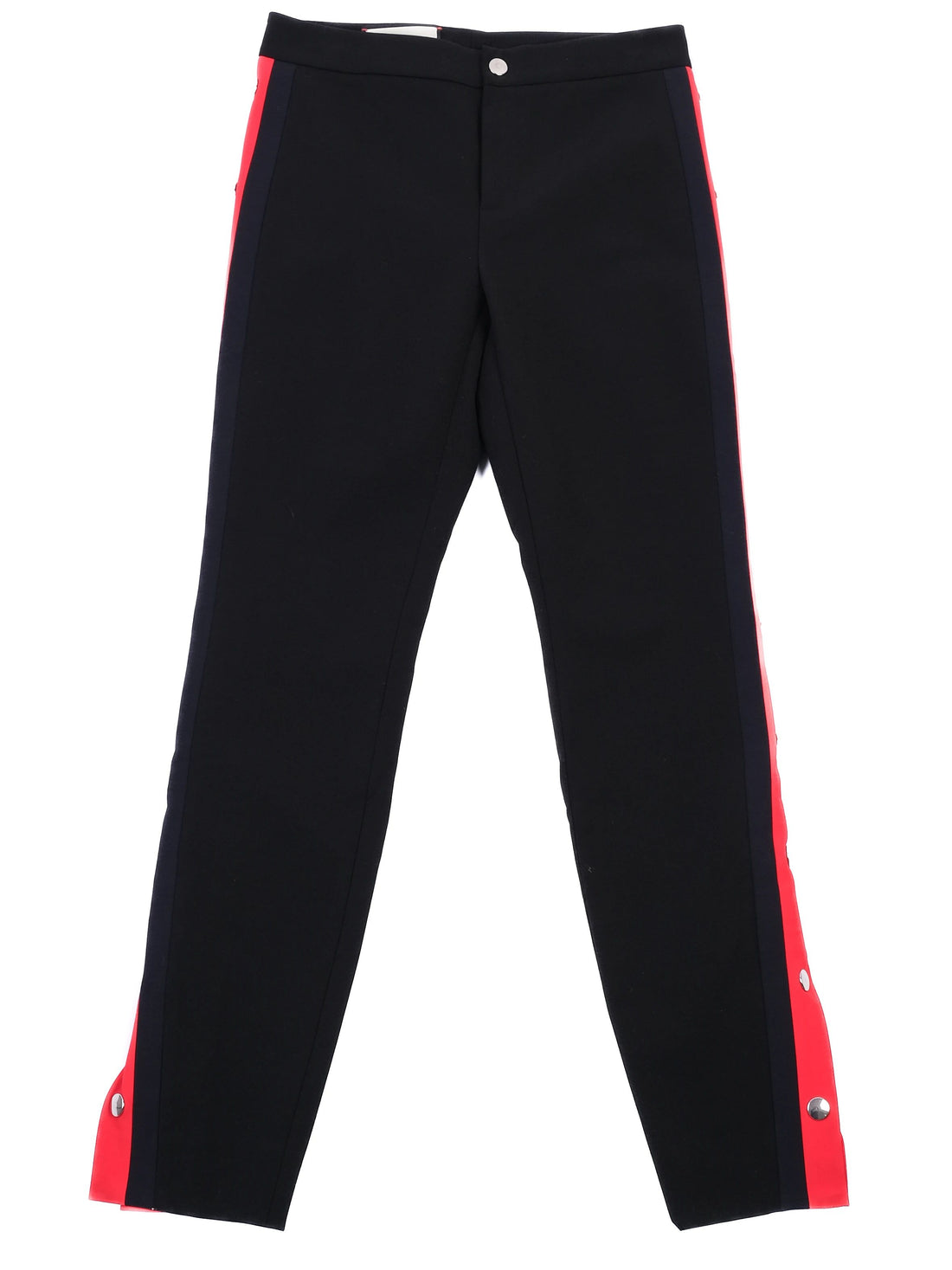 Excellent Gucci Black Nylon Pants with Red Stripes Size M Made in Italy