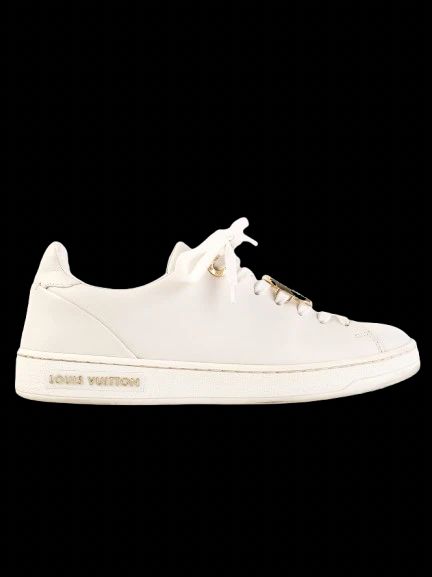 Excellent Louis Vuitton White Leather Sneakers Size 35 with Logo