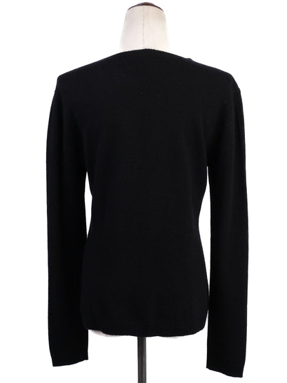 Excellent MAX&amp;Co Black Sweater M 100% Cashmere Abstract Design