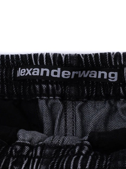 Excellent Alexander Wang Gray Cotton Joggers Women Size Adjustable