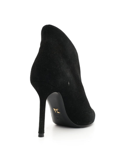 Excellent Ballin Black Leather High-Heeled Ankle Boots, Size 36.5