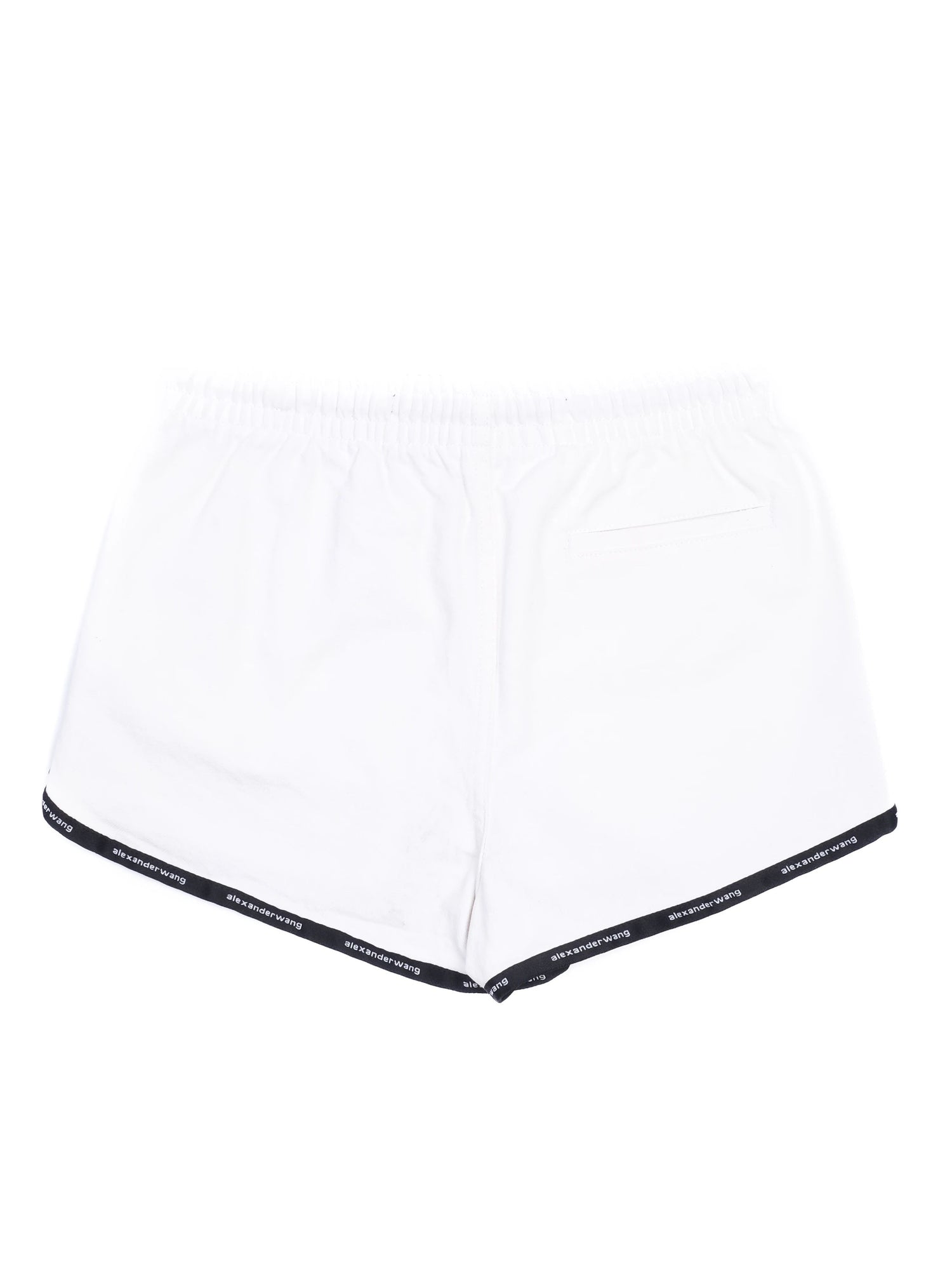 Excellent Alexander Wang White Cotton Shorts with Black Detailing