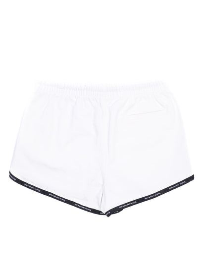 Excellent Alexander Wang White Cotton Shorts with Black Detailing
