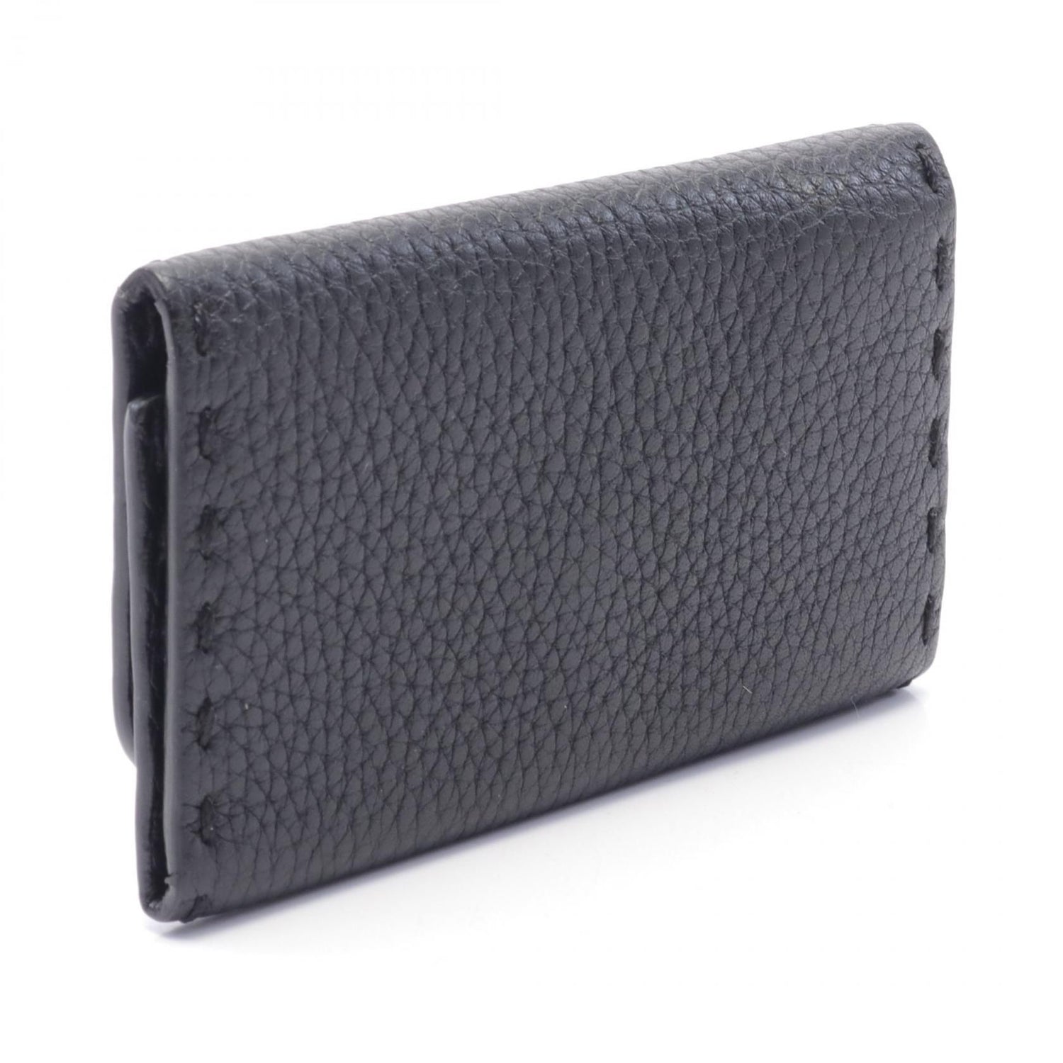Fendi Selleria Key Holder Black Leather 7ap 011