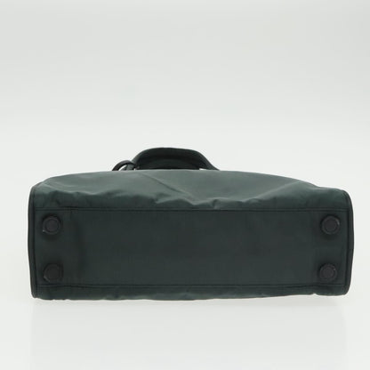 Prada Hand Bag Nylon Green Silver Auth