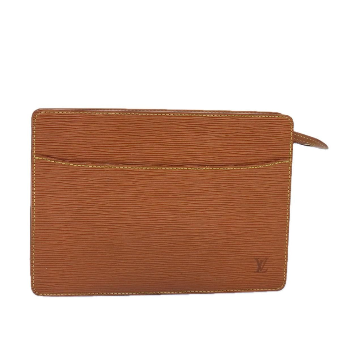 Louis Vuitton Epi Pochette Homme Clutch Bag Brown Zipangu Gold M 52528 Auth