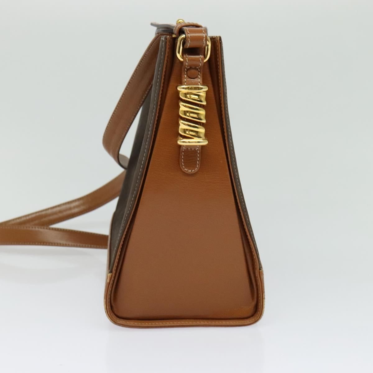Loewe Velazquez Shoulder Bag Leather Brown Gold Auth