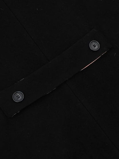 Excellent N21 Black Wool Coat with Pink Faux Fur Collar, Size XL