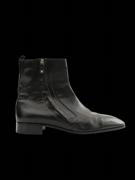 NEW Antonio Grand Bottier Black Leather Ankle Boots Size 45