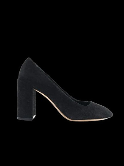 Excellent Salvatore Ferragamo Black Suede Block-Heeled Pumps Size 40
