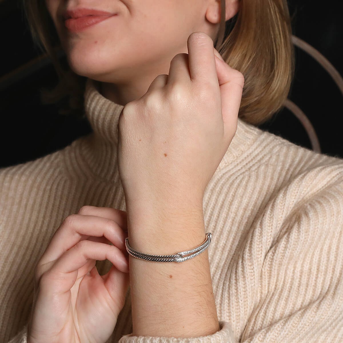 David Yurman Labyrinthe silver and diamonds bracelet