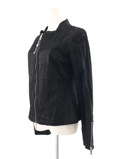 Excellent Ferre Black Wool Jacket Size XS with Zipper Details