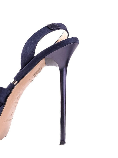 Excellent Gianmarco Lorenzi Blue High-Heeled Sandals Size 37.5