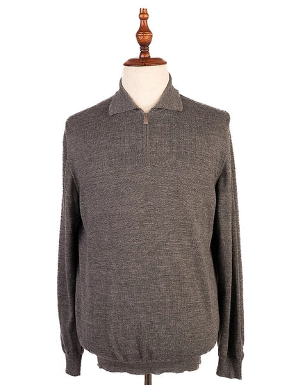 Excellent Fedeli Gray Wool Long-Sleeved Sweater Size L