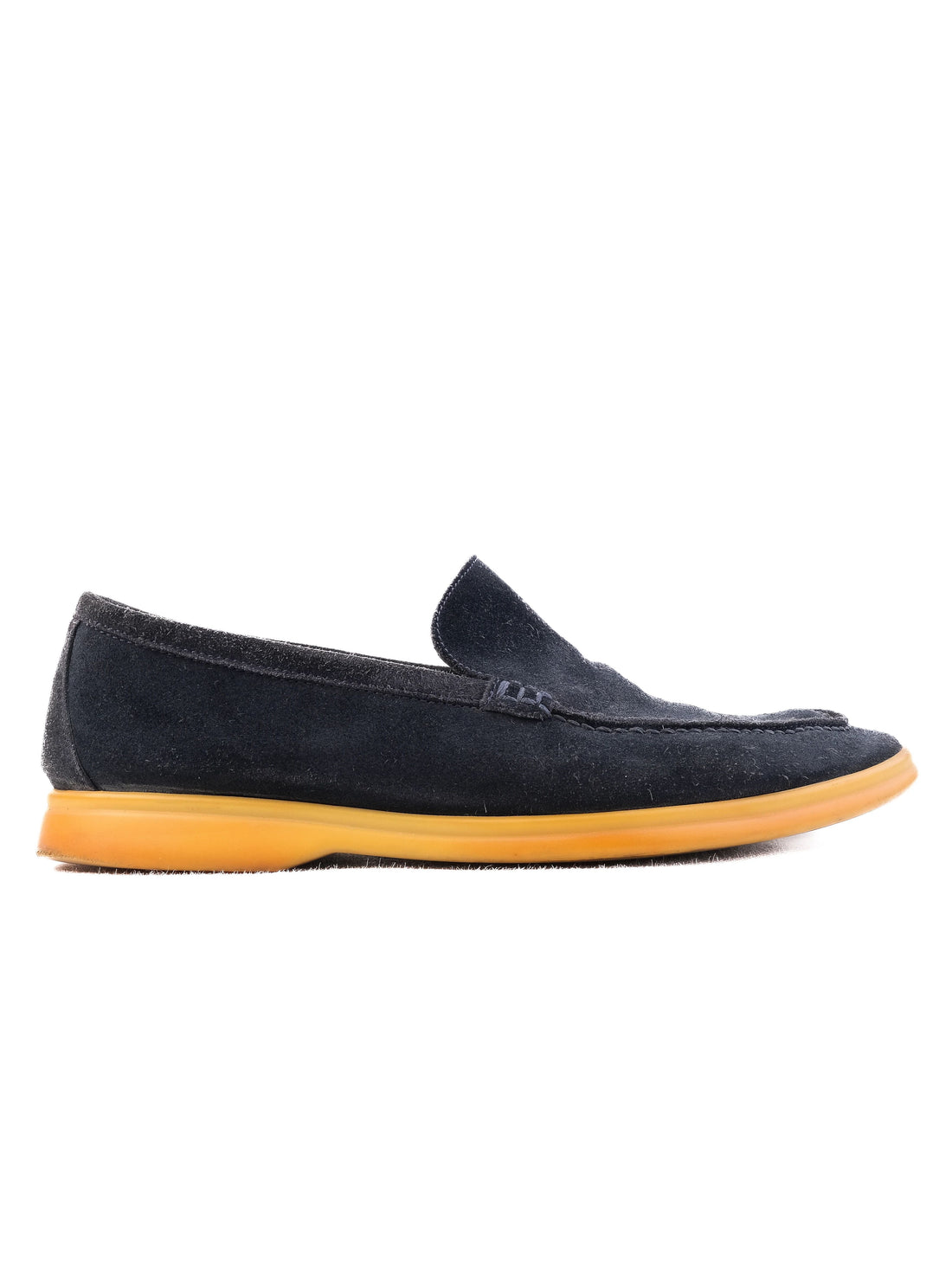 Excellent Loro Piana Black Leather Loafers for Men
