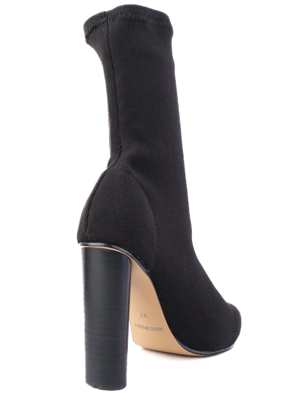 Excellent Pier Lucci Black Sock Boots Size 37 High Block Heel