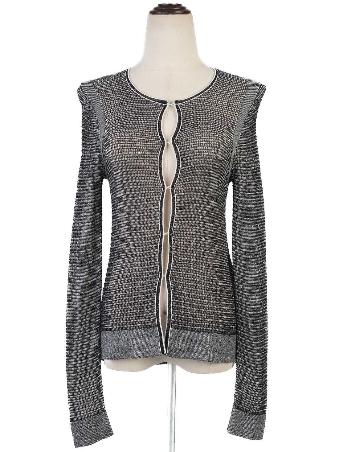 EXCELLENT Maje Gray Knitted Long Sleeve Top Size XS Sheer Viscose