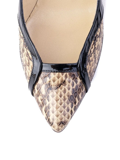 Excellent Jimmy Choo High-Heeled Shoes Leather Combined Stiletto