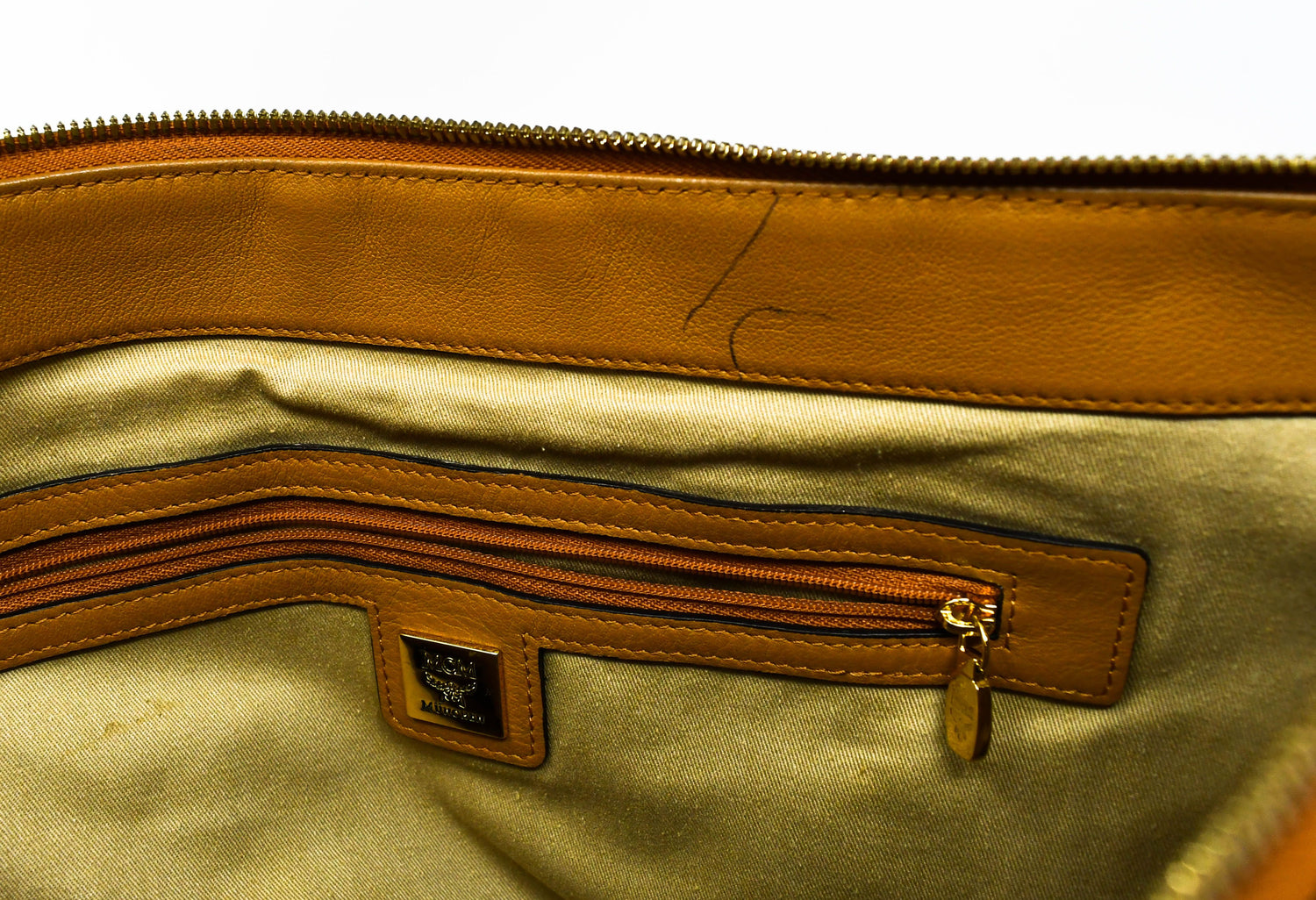 MCM Shoulder Bag Camel Cognac