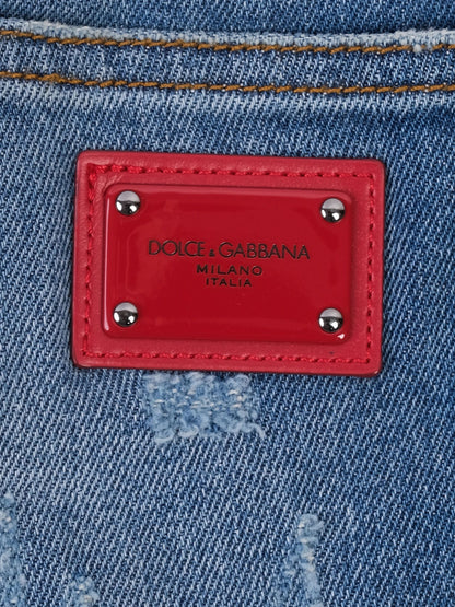 NEW Dolce Gabbana Blue Cotton Jeans Women&
