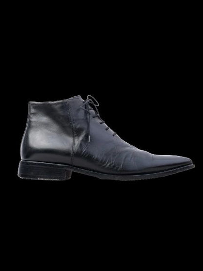 Excellent Aldo Brue Black Leather Dress Boots Size 43 with Zipper