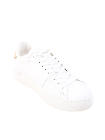 Excellent Valentino White Leather Sneakers Size 36 with Gold Accents