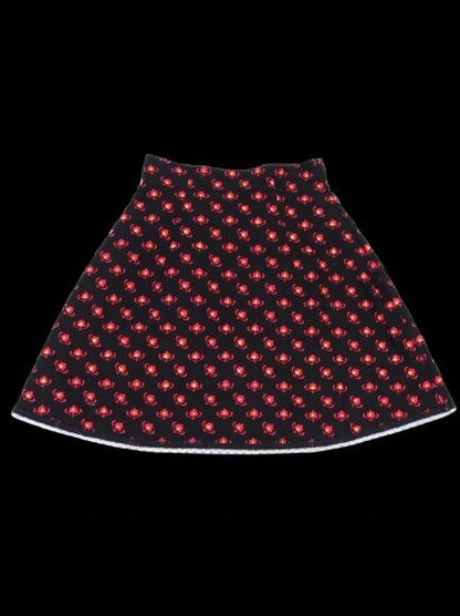 Excellent Miu Miu Black Floral Cotton Skirt Size M Made in Italy