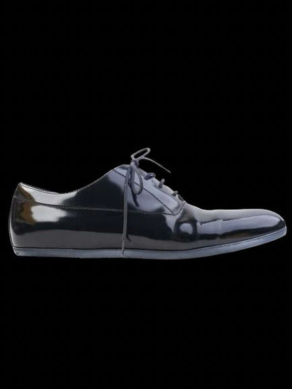 Excellent Fendi Black Leather Oxford Shoes Size 43 for Men