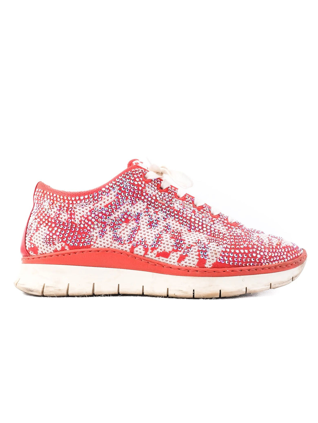 Excellent Lesilla Red Rhinestone Sneakers Women&