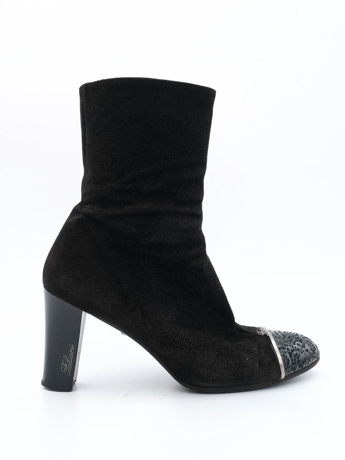 Good Fabiana Filippi Black Leather Ankle Boots Size 40 High Heel