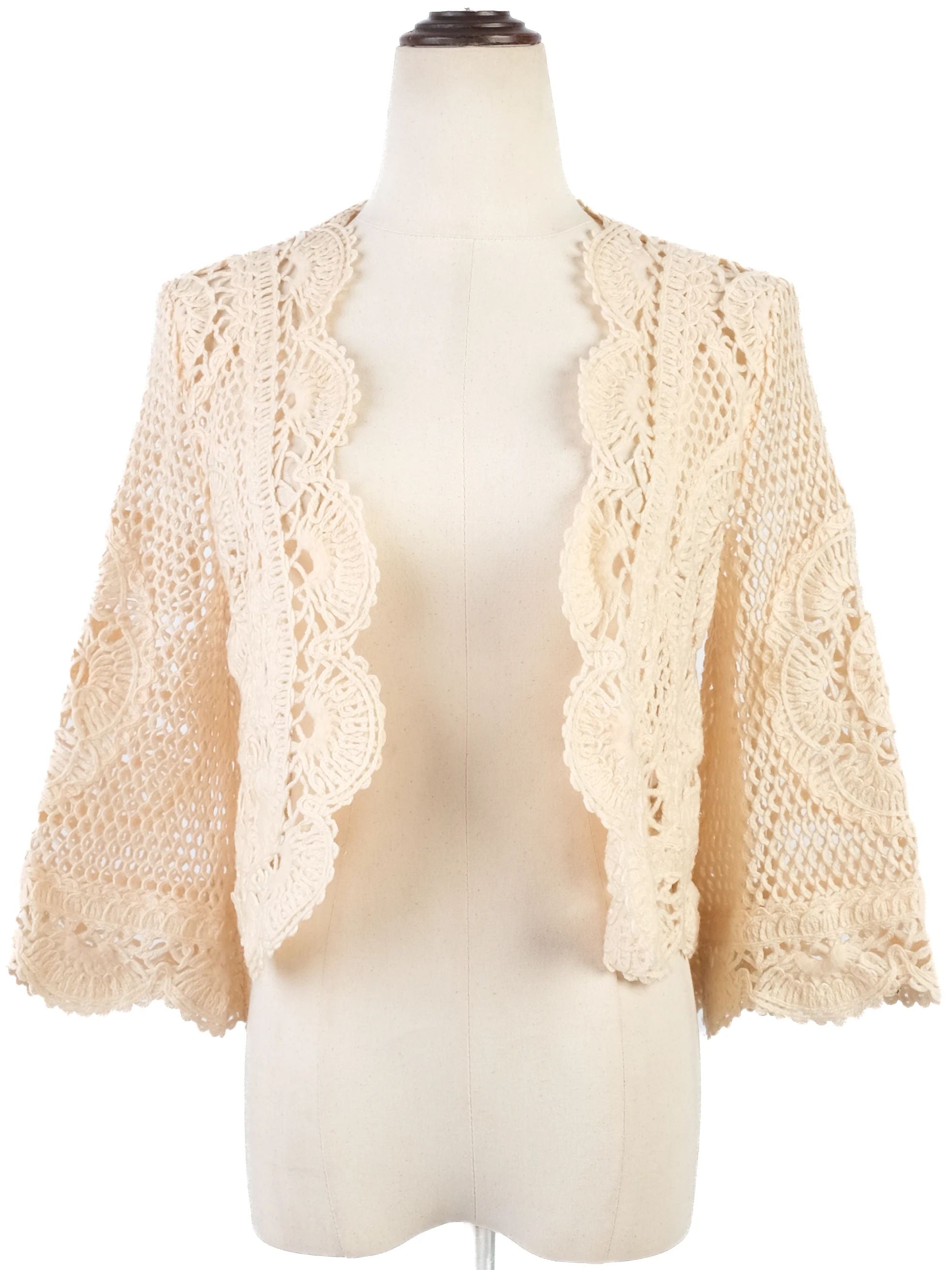Excellent Valentino Pink Wool Cardigan Size S with Lace Details