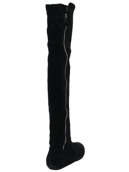 EXCELLENT Casadei Black Genuine Suede Over-the-Knee Boots Size 38