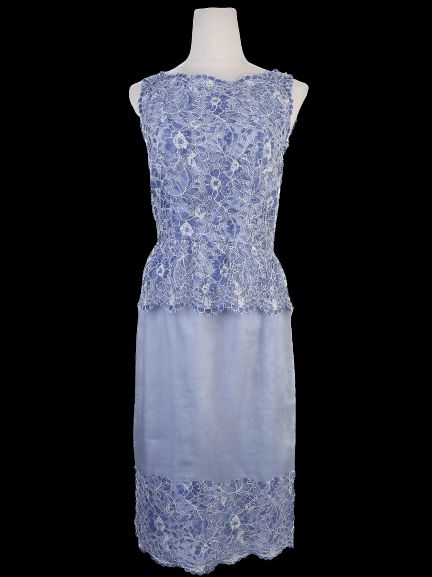Excellent Light Blue Lace Dress Sleeveless Size S Women&