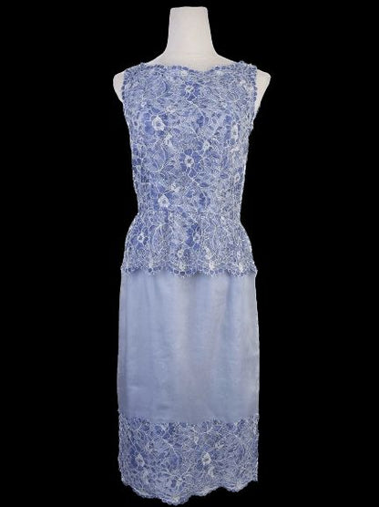 Excellent Light Blue Lace Dress Sleeveless Size S Women&