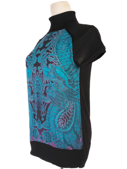 Excellent Roberto Cavalli Black Wool Turtleneck Sweater Size S