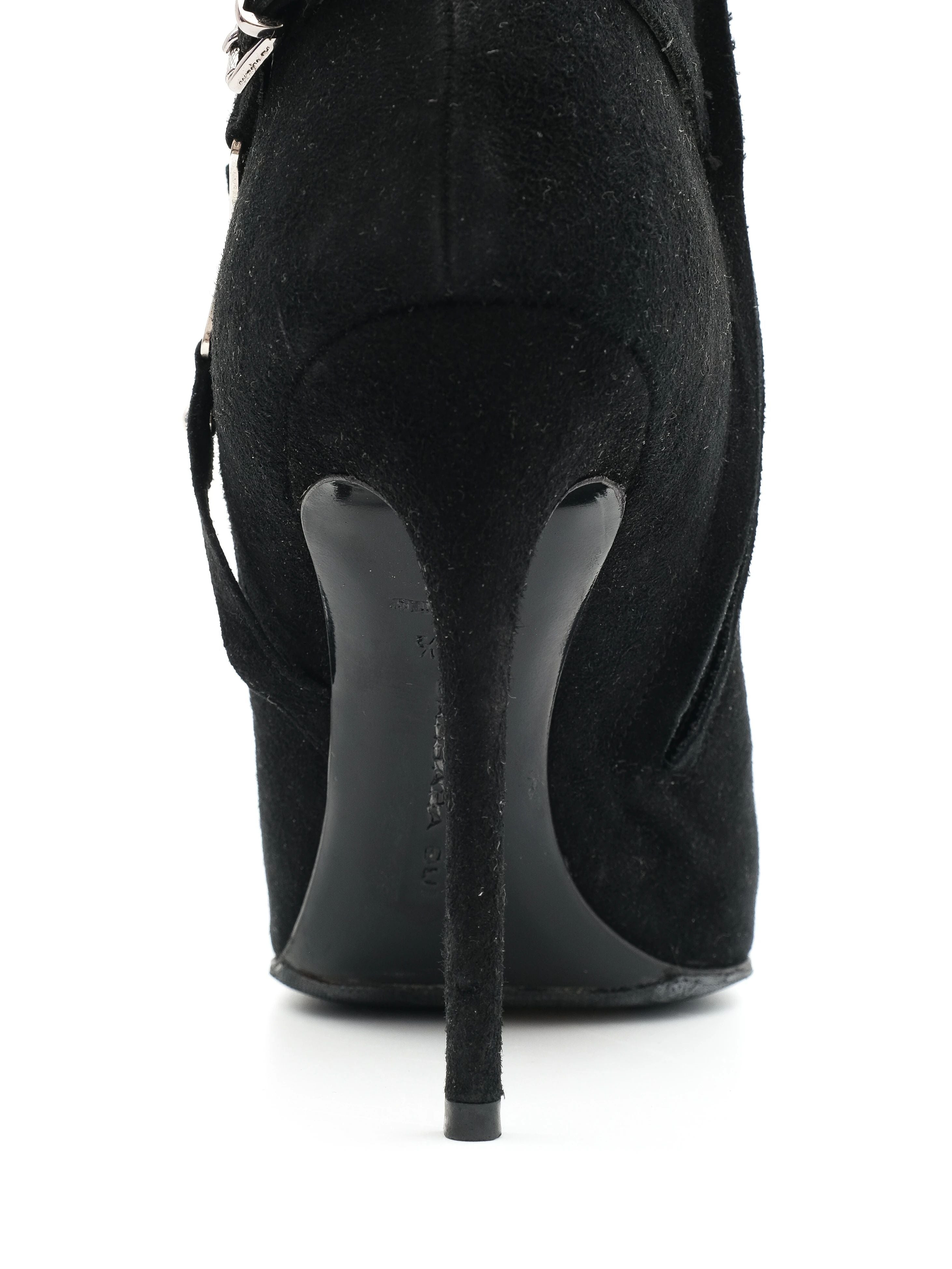 NEW Barbara Bui Black Genuine Suede Ankle Boot Size 37.5