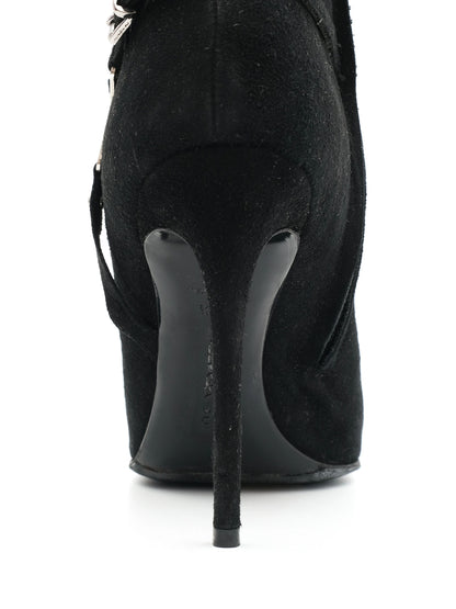 NEW Barbara Bui Black Genuine Suede Ankle Boot Size 37.5