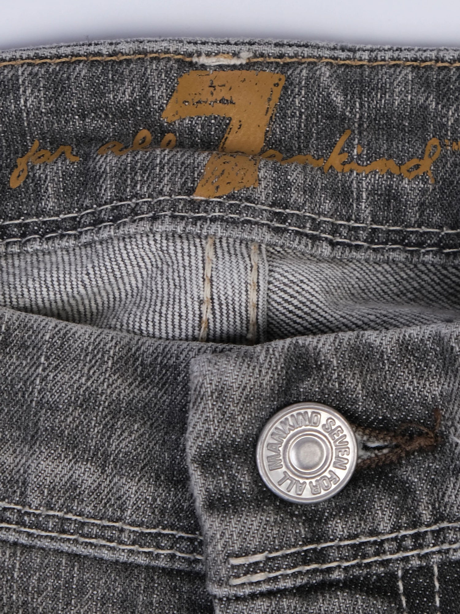 Excellent 7 For All Mankind Gray Flared Denim Jeans Size M