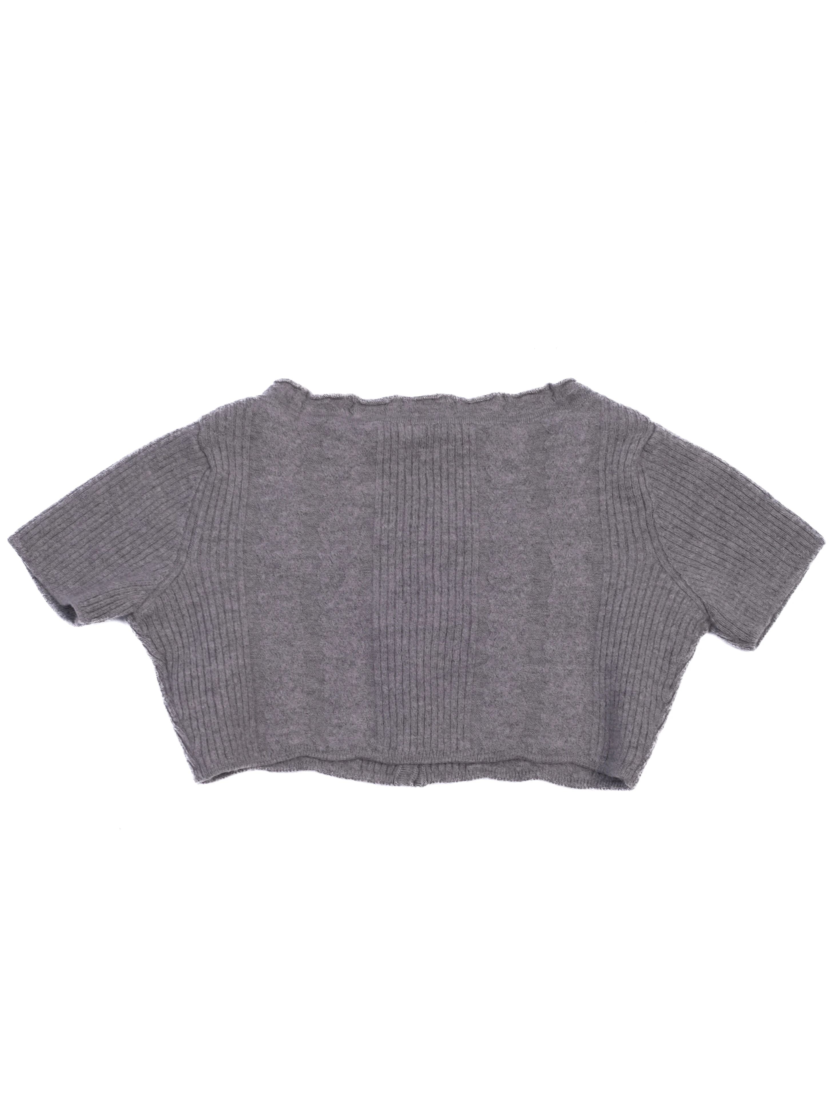 Excellent Hugo Boss Gray Wool Cropped Cardigan Size S