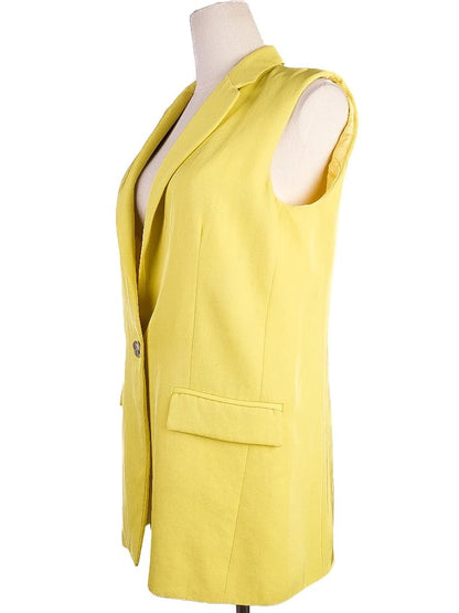 Excellent Pinko Yellow Sleeveless Blazer &amp; Pants Set Women