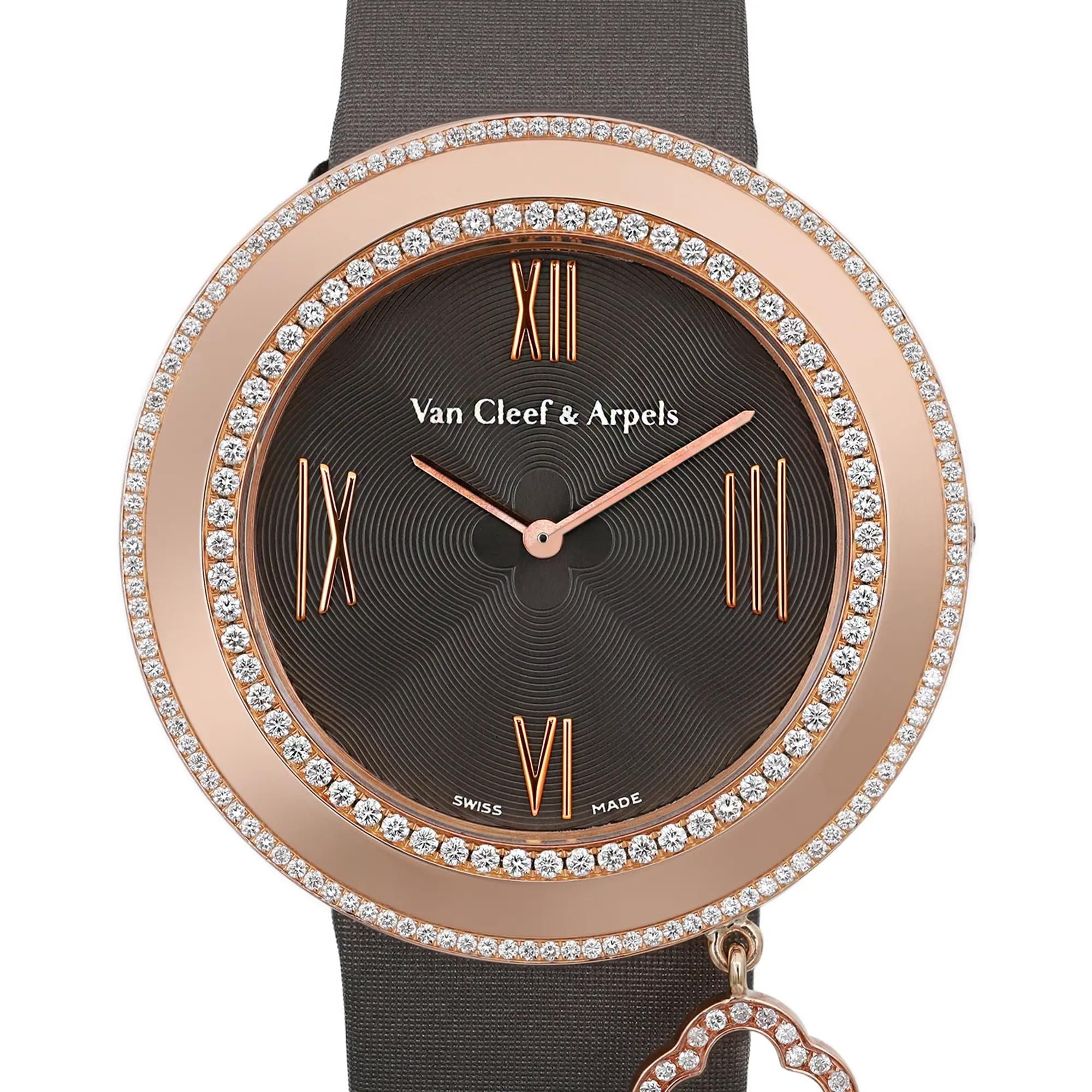 Van Cleef &amp; Arpels Charms 38MM 18K Rose Gold Diamond Watch VCARN01400