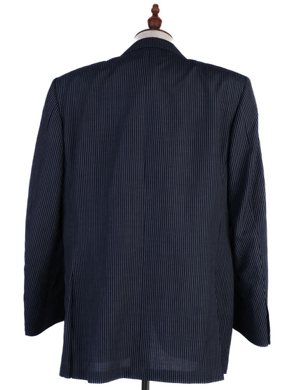 Excellent Canali Blue Wool Blazer XXL Navy Pinstripe Style