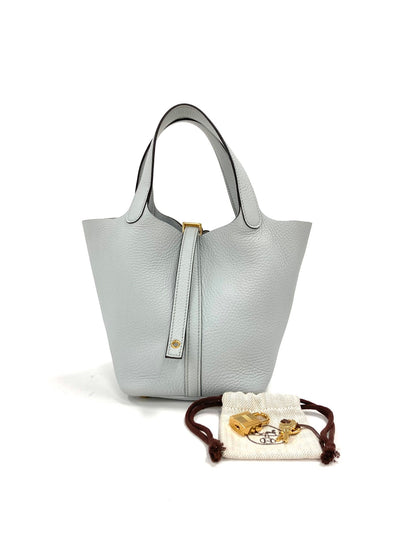 Hermes Lightblue Picotin PM,Taurillon Clemence GHW  B Stamp