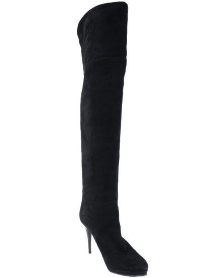 Jimmy Choo Black Suede Over-the-Knee Stiletto Boots Size 39.5