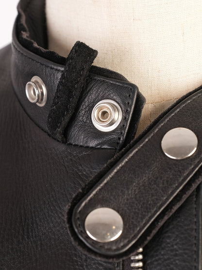 Excellent Acne Studios Black Leather Motorcycle Jacket Men