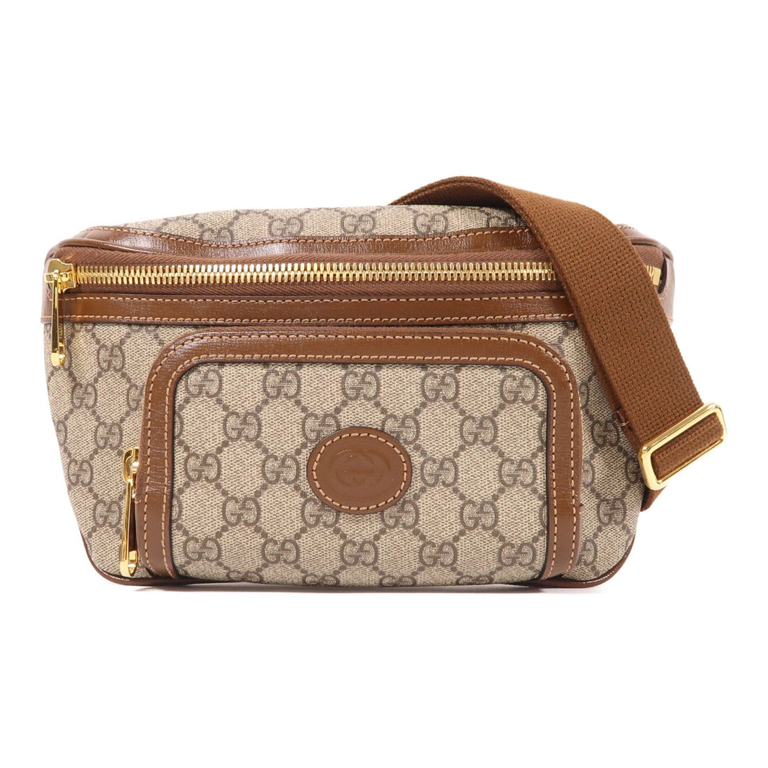 Gucci GG Supreme Monogram Textured Calfskin Retro Interlocking G Belt Bag