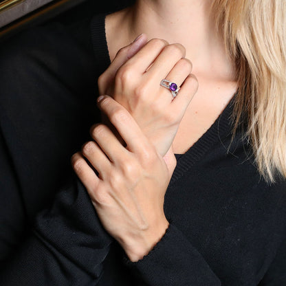 Diamonds and amethyst ring