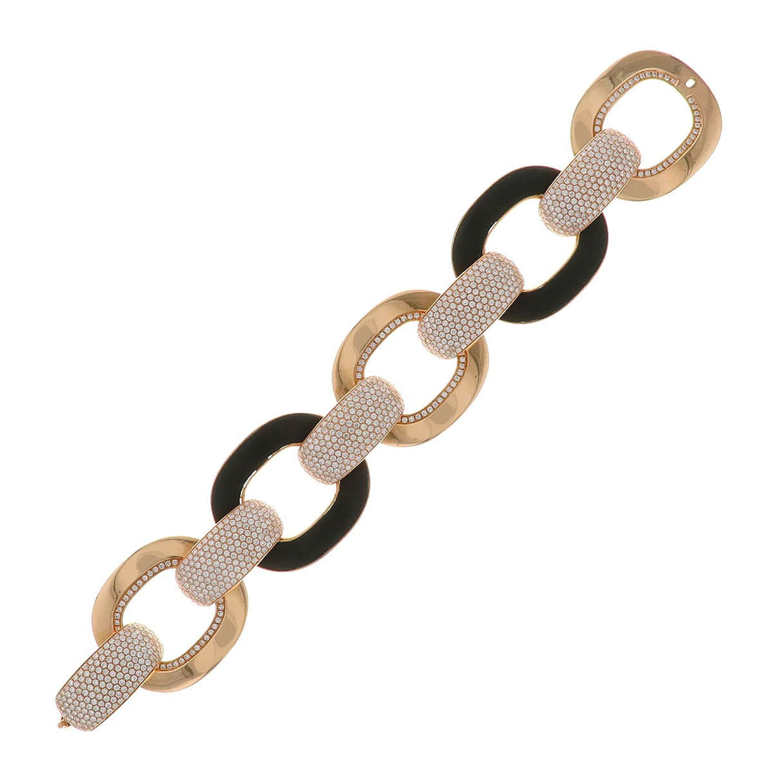 Diamonds, ebony and gold bracelet
