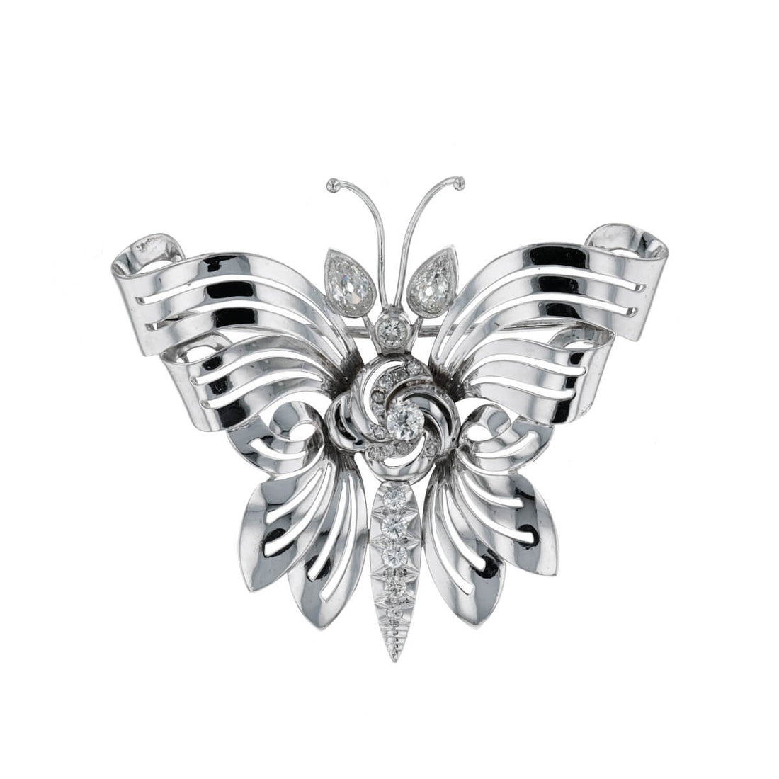 Diamonds and gold brooch